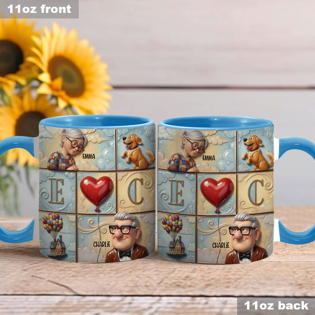 Personalized Couple Accent Mug Custom Names Heart Design Gift Accent Mug GradoCreations