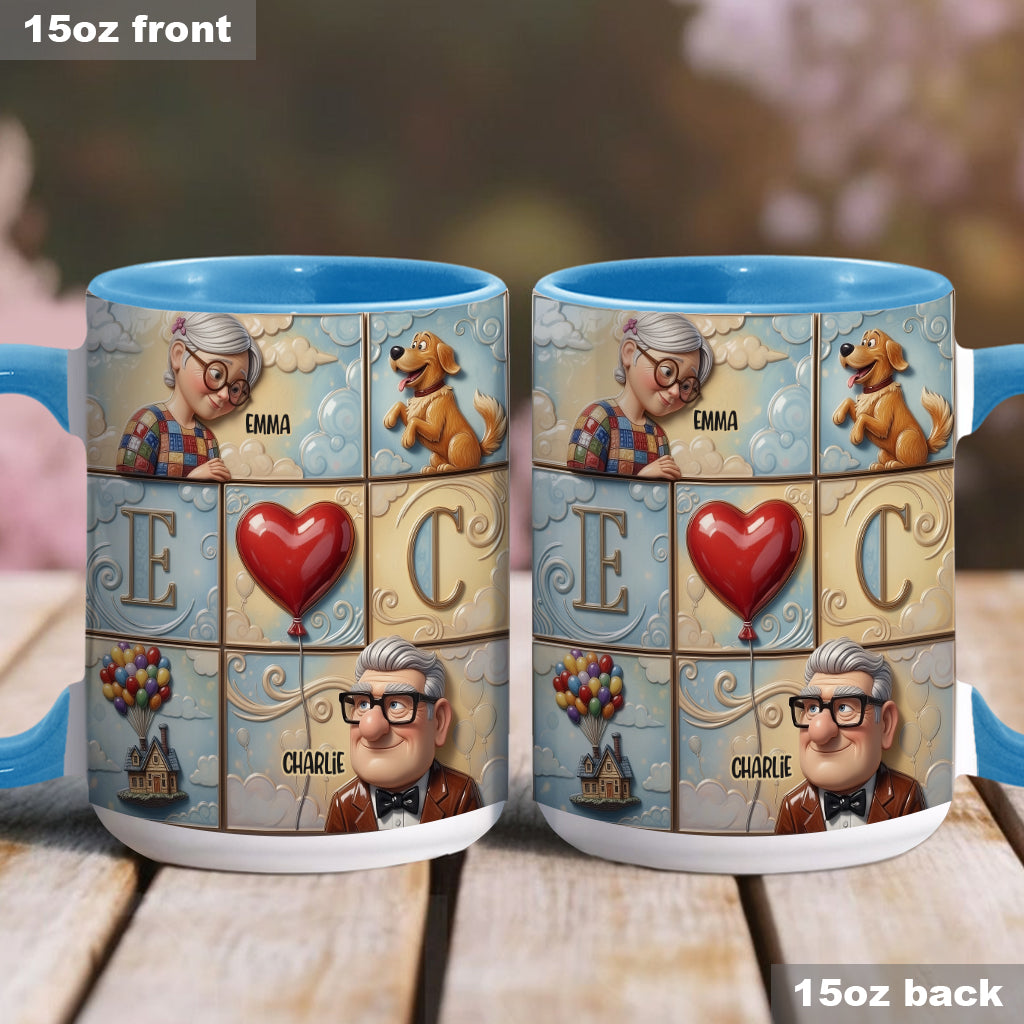 Personalized Couple Accent Mug Custom Names Heart Design Gift Accent Mug GradoCreations