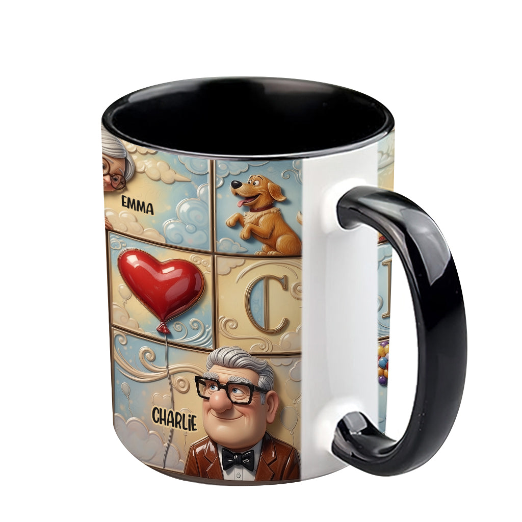 Personalized Couple Accent Mug Custom Names Heart Design Gift Accent Mug GradoCreations