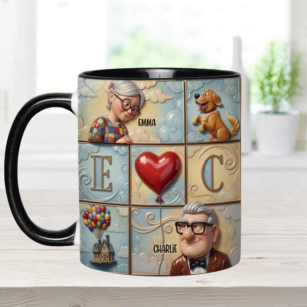 Personalized Couple Accent Mug Custom Names Heart Design Gift Accent Mug GradoCreations
