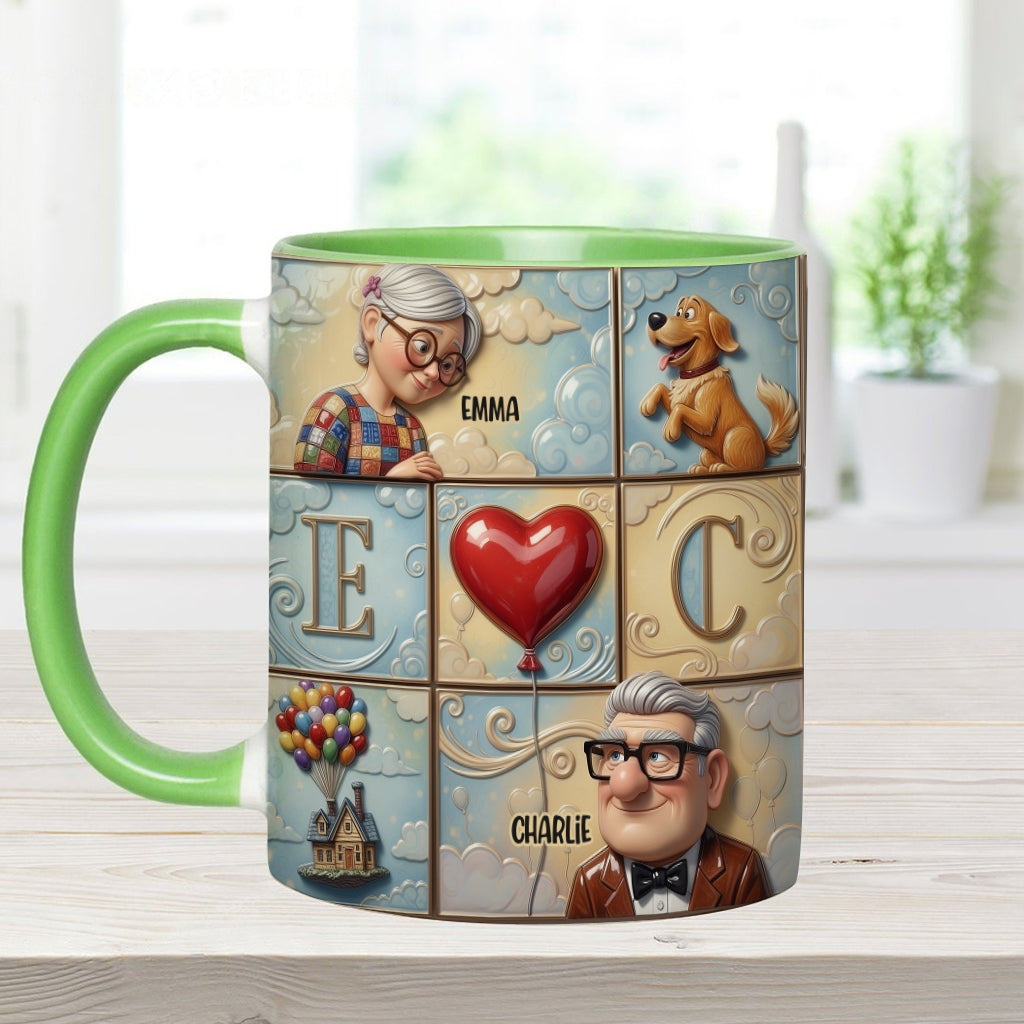 Personalized Couple Accent Mug Custom Names Heart Design Gift Accent Mug GradoCreations