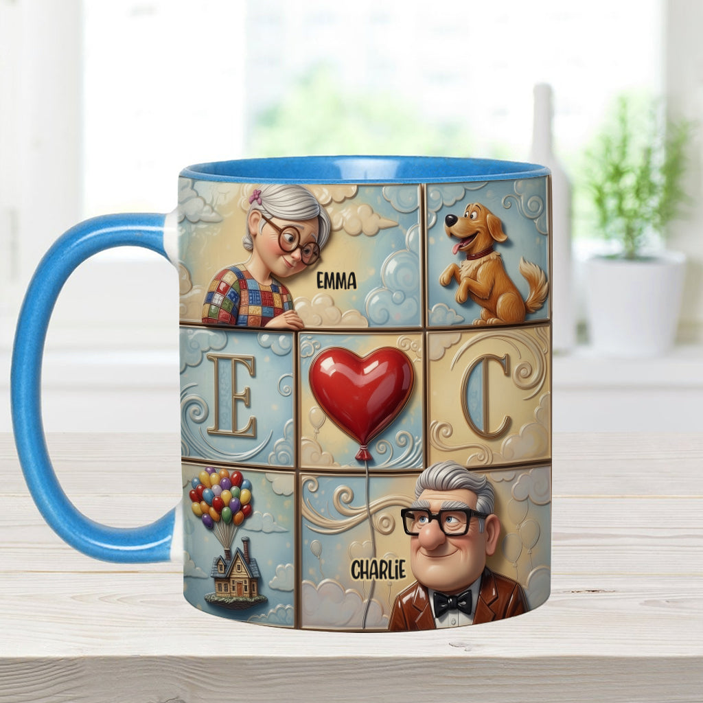 Personalized Couple Accent Mug Custom Names Heart Design Gift Accent Mug GradoCreations