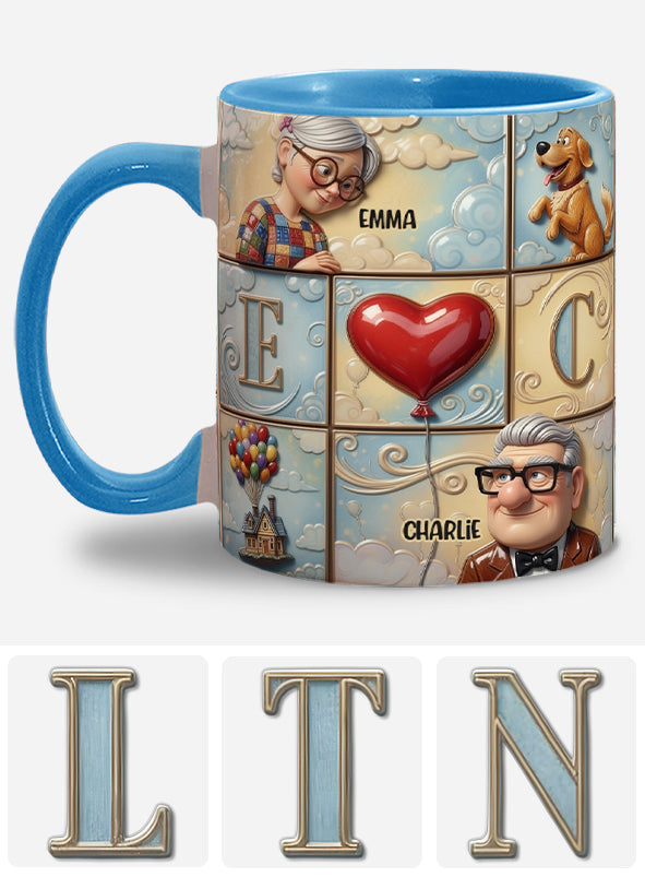 Personalized Couple Accent Mug Custom Names Heart Design Gift Accent Mug GradoCreations
