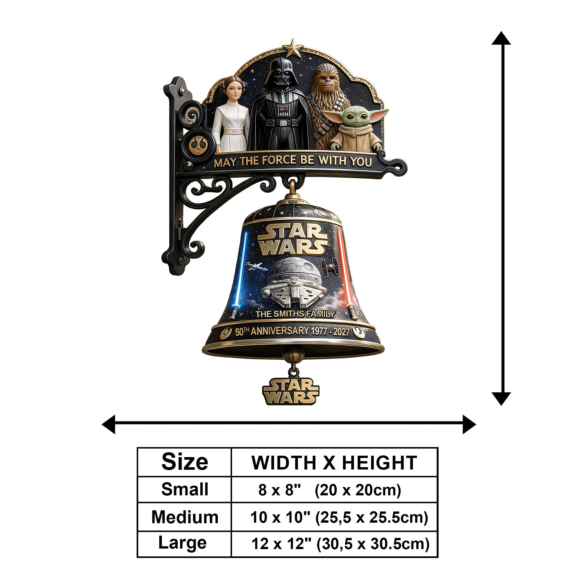 Personalized Star Wars Wooden Wall Sign 50th Anniversary Gift Wooden Wall Mount Sign GradoCreations