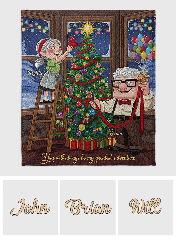 Personalized Couple Blanket Custom Names Adventure Gift Blanket GradoCreations