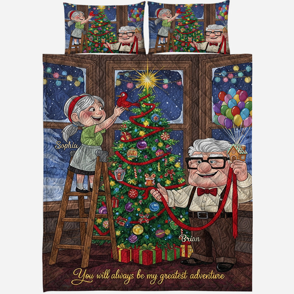 Personalized Couple Quilt Set You Are My Greatest Adventure Quilt Set GradoCreations