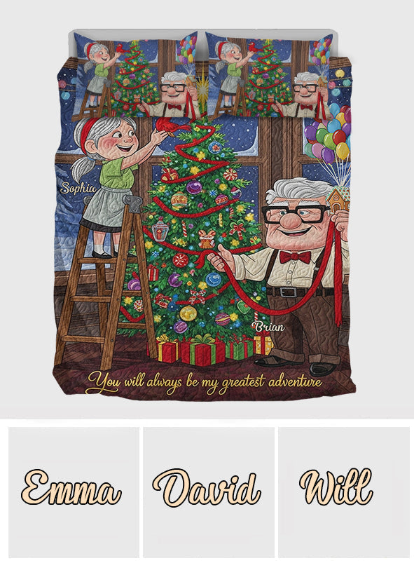 Personalized Couple Quilt Set You Are My Greatest Adventure Quilt Set GradoCreations