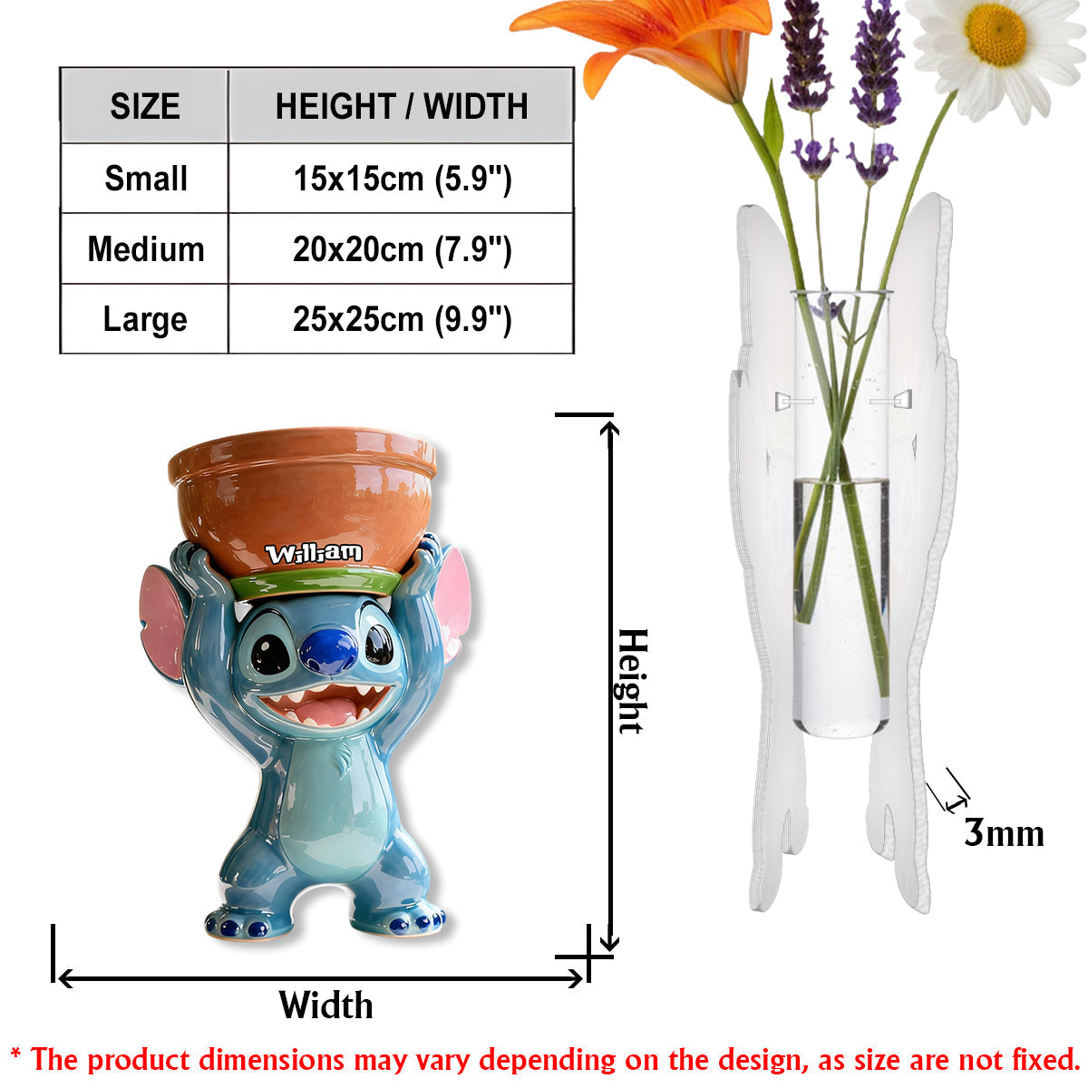 Personalized Custom Shape Acrylic Flower Vase for Home Decor Custom Shape Acrylic Flower Vase GradoCreations