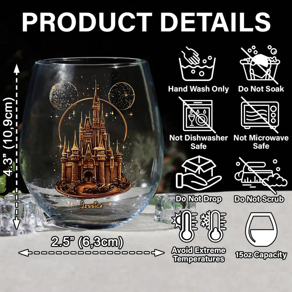 Personalized Magical Castle All Over Wine Glass Gift Idea All Over Wine Glass GradoCreations