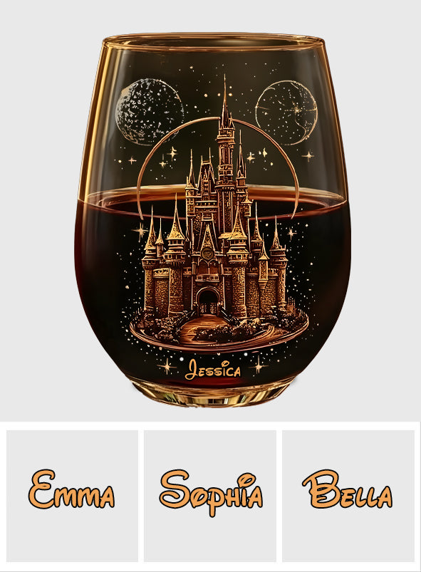 Personalized Magical Castle All Over Wine Glass Gift Idea All Over Wine Glass GradoCreations