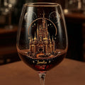 Personalized Magical Castle Wine Glass Long Stem Gift for Her Wine Glass With Long Stem GradoCreations