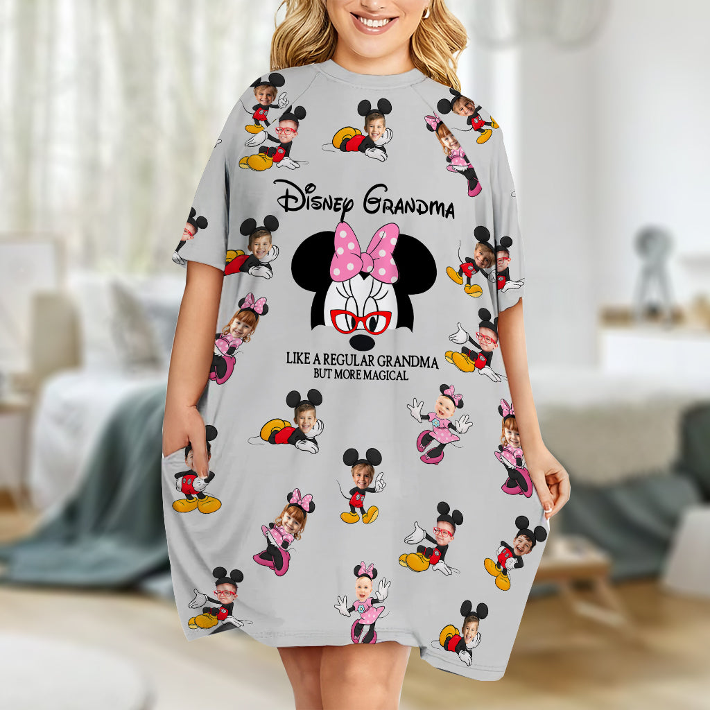 Personalized Disney Grandma Sleep T-shirt Dress Custom Design Gift Sleep T-shirt Dress GradoCreations