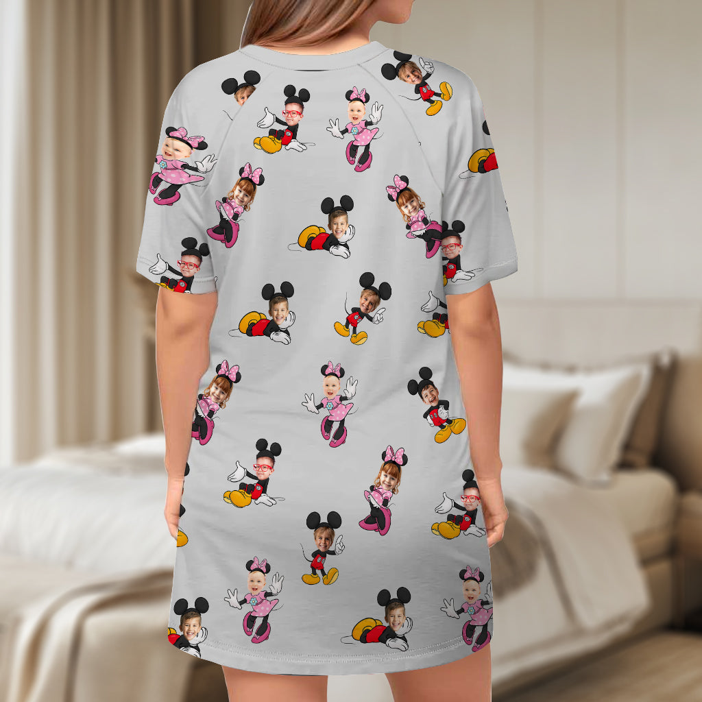 Personalized Disney Grandma Sleep T-shirt Dress Custom Design Gift Sleep T-shirt Dress GradoCreations