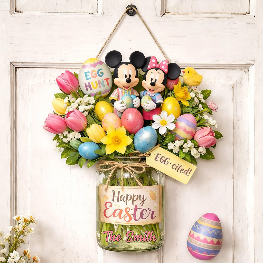 Personalized Easter Home Décor Custom Mouse Shaped Wood Sign Wood Sign GradoCreations
