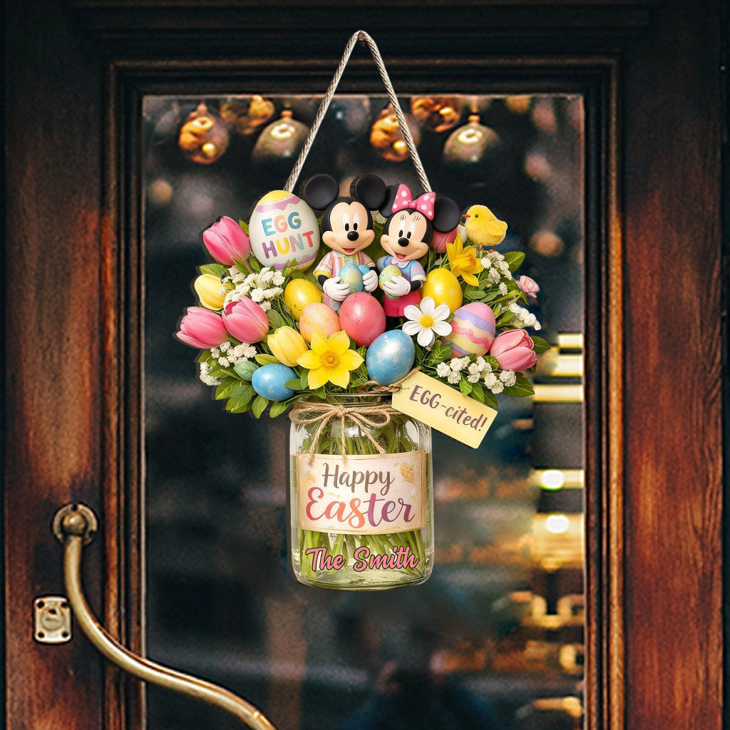 Personalized Easter Home Décor Custom Mouse Shaped Wood Sign Wood Sign GradoCreations
