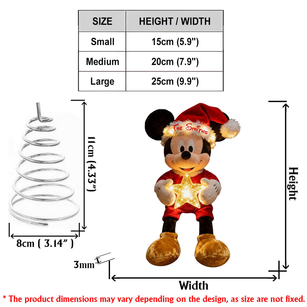 Personalized Acrylic LED Light Tree Topper for Christmas LED Light Tree Topper GradoCreations