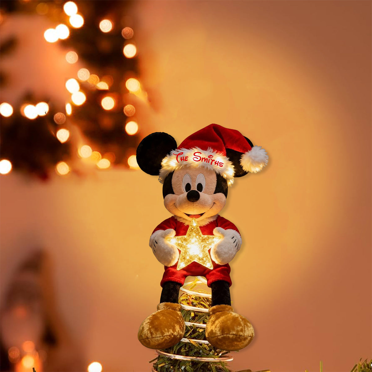 Personalized LED Light Acrylic Christmas Tree Topper for Family LED Light Tree GradoCreations