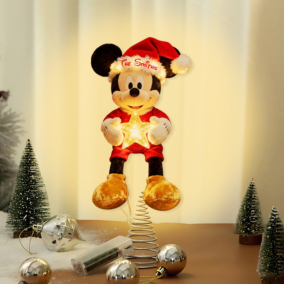 Personalized Acrylic LED Light Tree Topper for Christmas LED Light Tree Topper GradoCreations