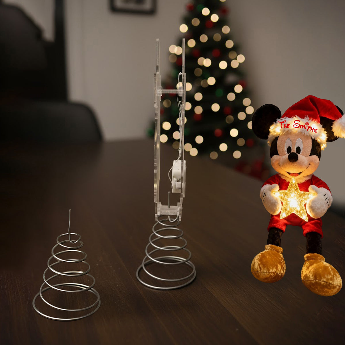 Personalized LED Light Acrylic Christmas Tree Topper for Family LED Light Tree GradoCreations