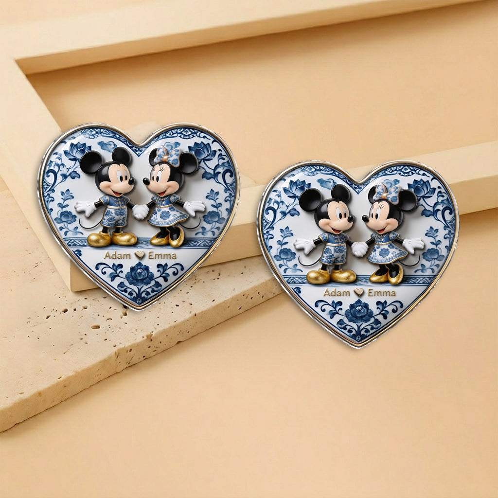 Personalized 3D Embossed Enamel Pin Custom Couple Gift 3D Embossed Enamel Pin GradoCreations