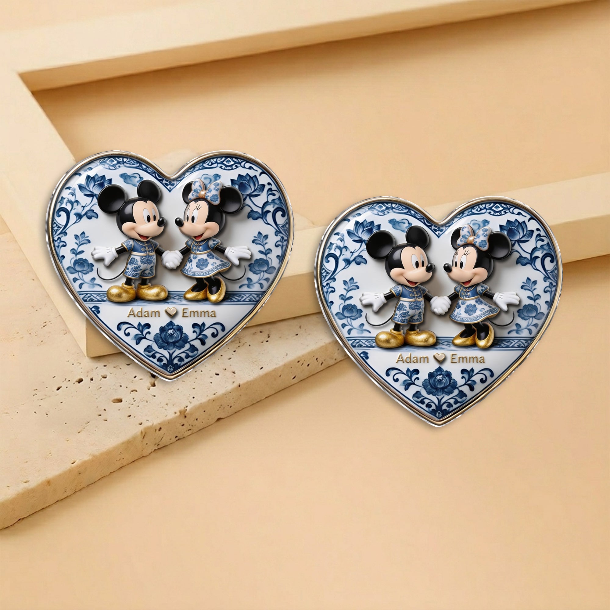 Personalized 3D Embossed Enamel Pin Custom Couple Gift 3D Embossed Enamel Pin GradoCreations
