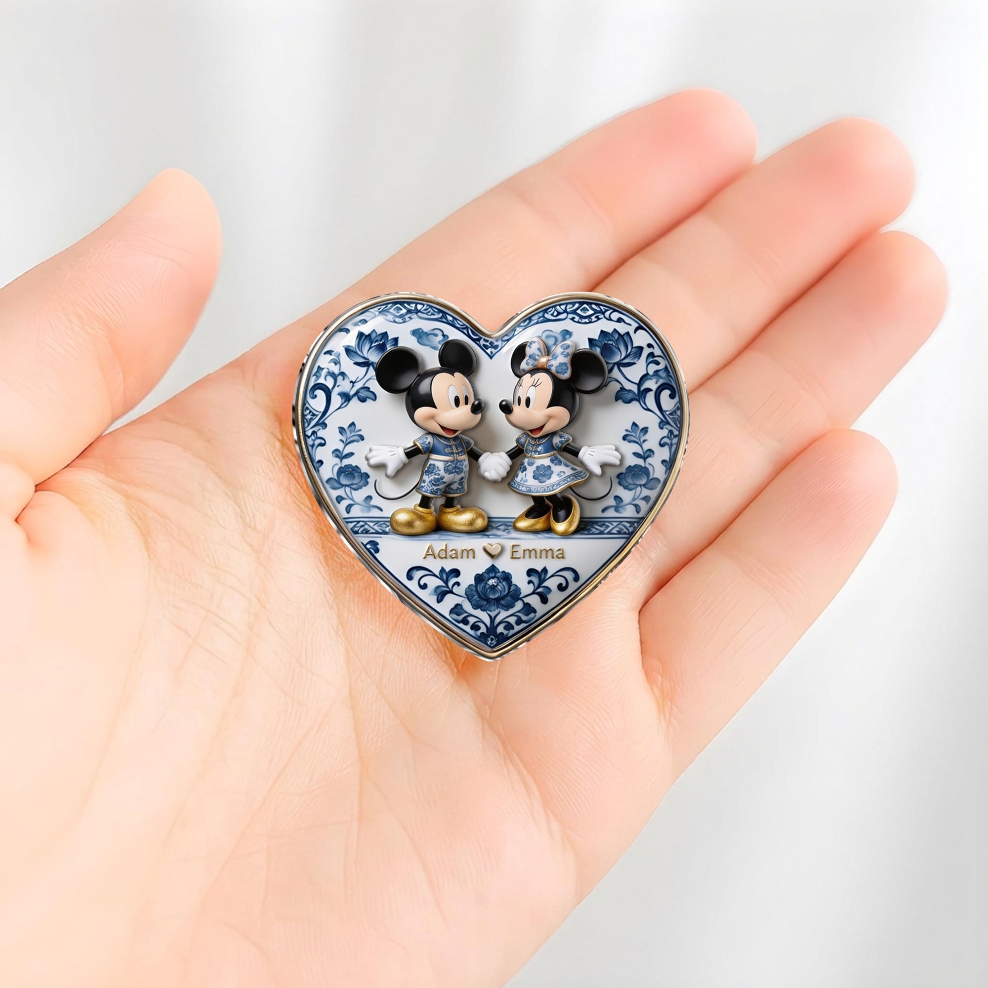 Personalized 3D Embossed Enamel Pin Custom Couple Gift 3D Embossed Enamel Pin GradoCreations