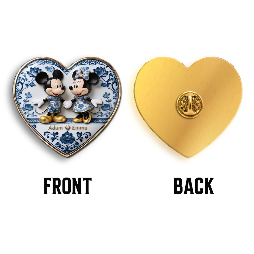 Personalized 3D Embossed Enamel Pin Custom Couple Gift 3D Embossed Enamel Pin GradoCreations