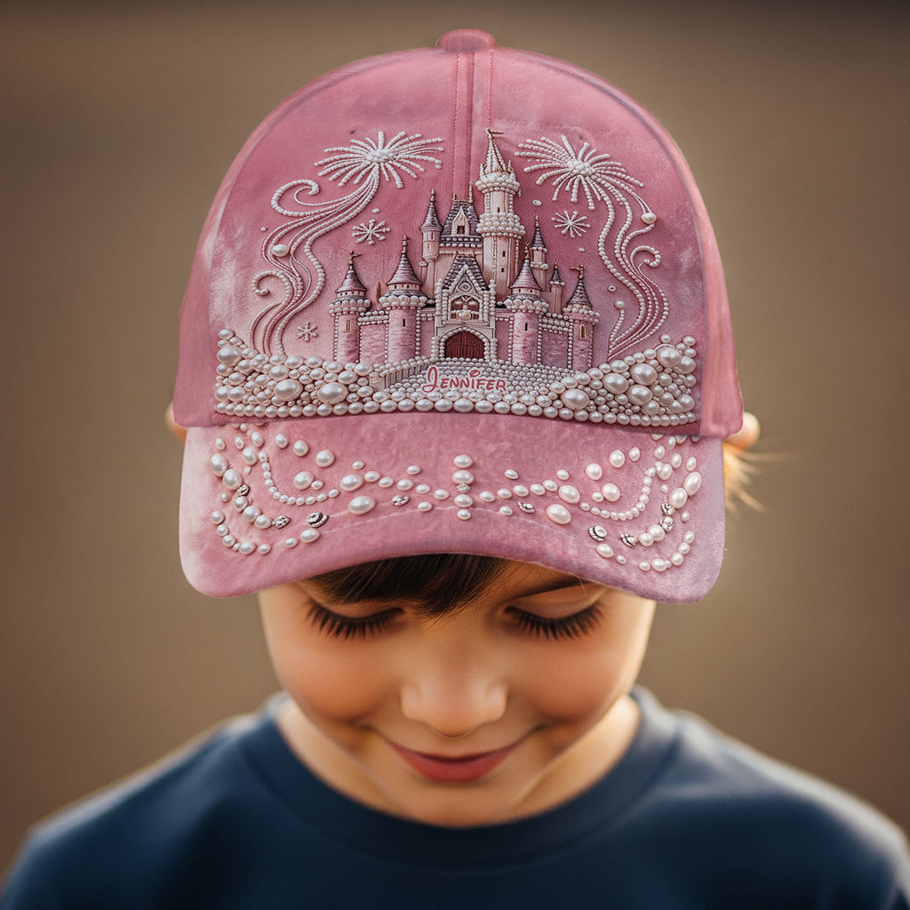 Personalized Pink Dream Castle Classic Cap for Kids Classic Cap GradoCreations