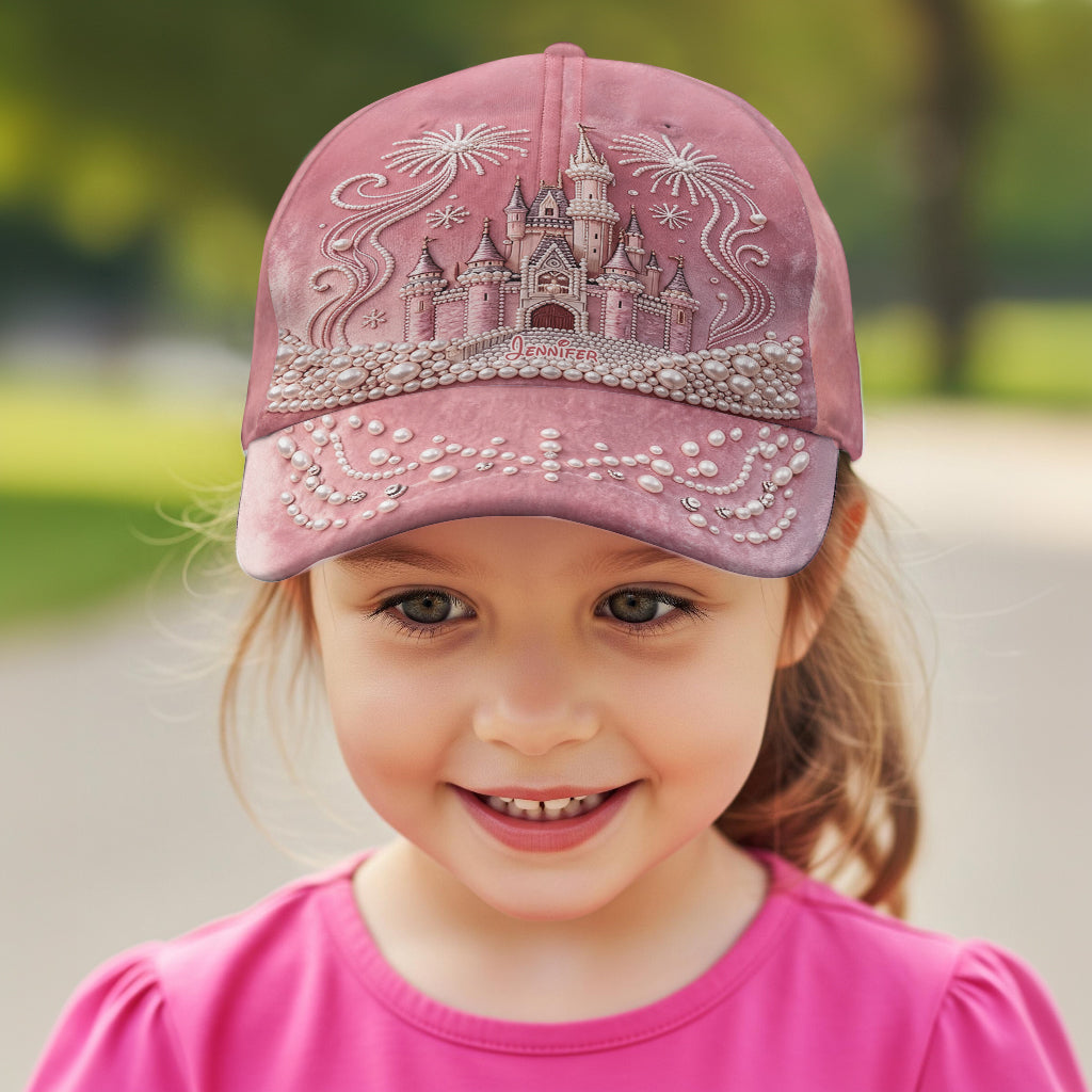 Personalized Pink Dream Castle Classic Cap for Kids Classic Cap GradoCreations