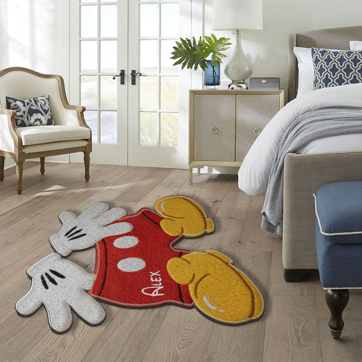 Personalized Mickey Mouse Non-Slip Tufted Rug Custom Name Gift for Kids Non-Slip Tufted Rug GradoCreations