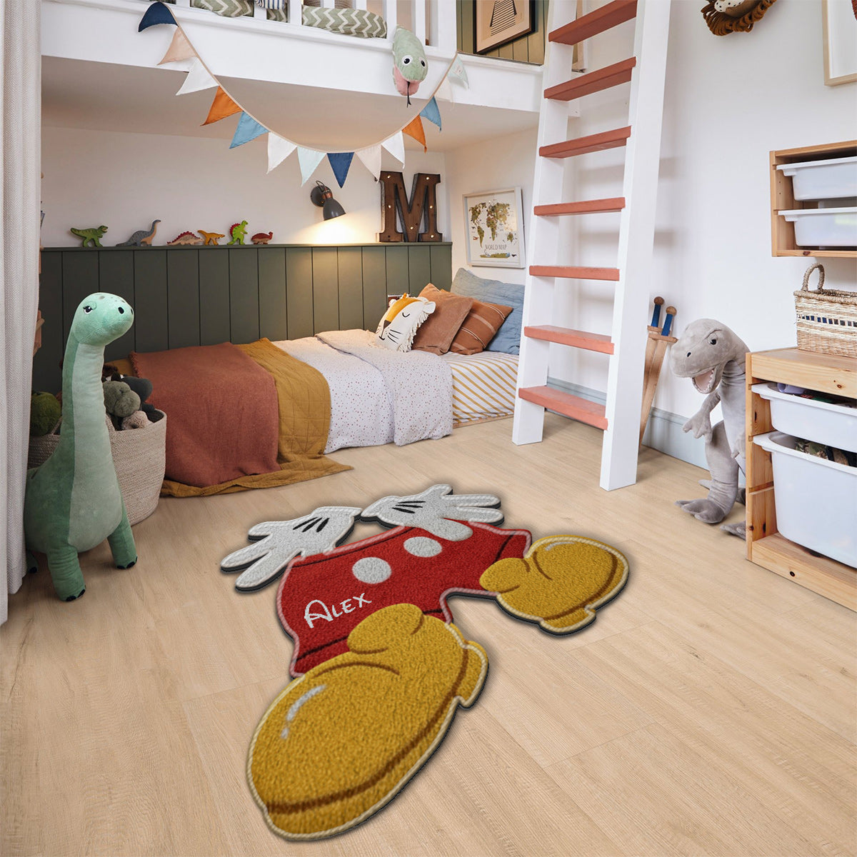 Personalized Mickey Mouse Non-Slip Tufted Rug Custom Name Gift for Kids Non-Slip Tufted Rug GradoCreations