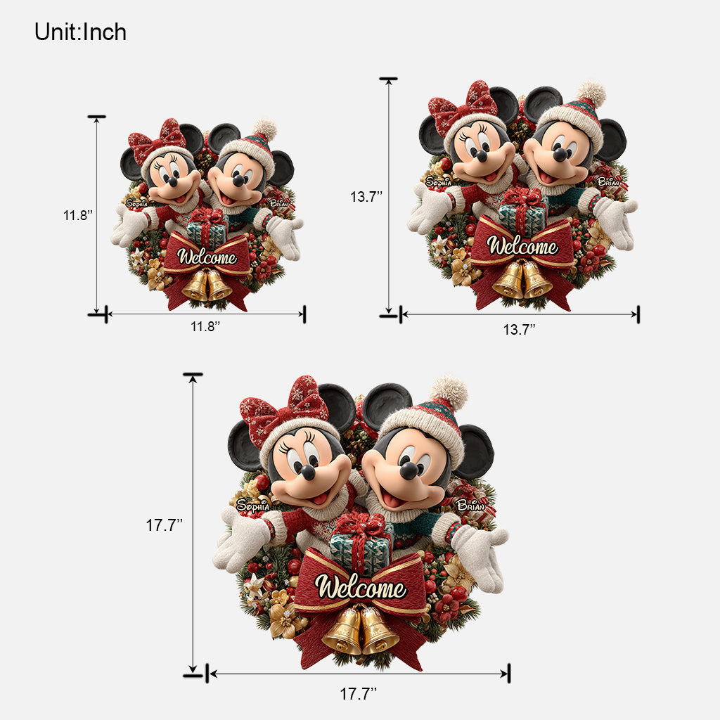 Personalized Mickey Minnie Welcome Sign Custom Wood Decor Gift Wood Sign GradoCreations