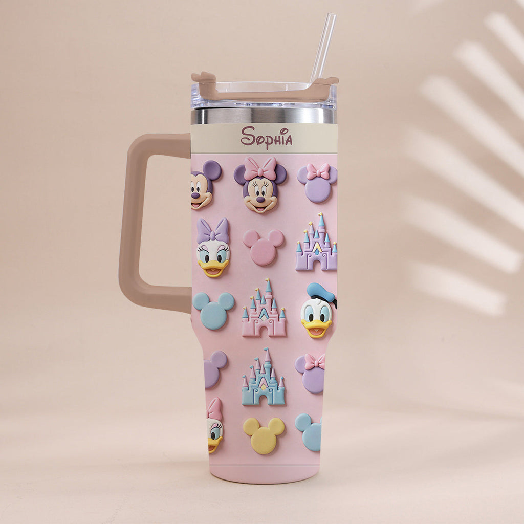 Personalized 3D Mouse Tumbler with Handle Custom Design Gift Tumbler With Handle GradoCreations
