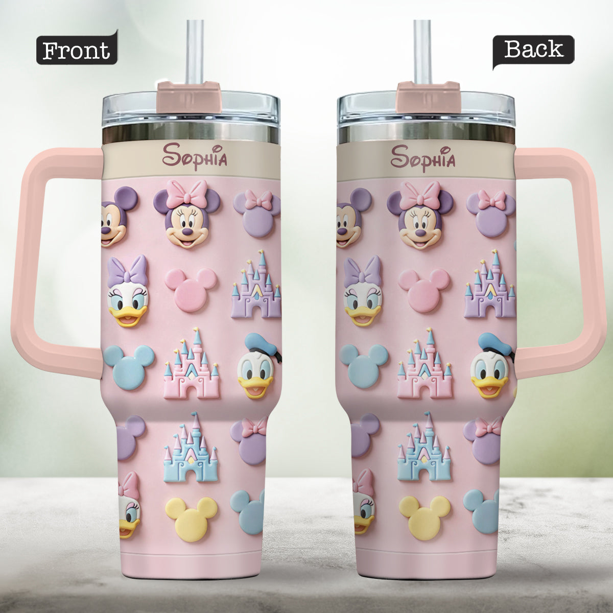 Personalized 3D Mouse Tumbler with Handle Custom Design Gift Tumbler With Handle GradoCreations