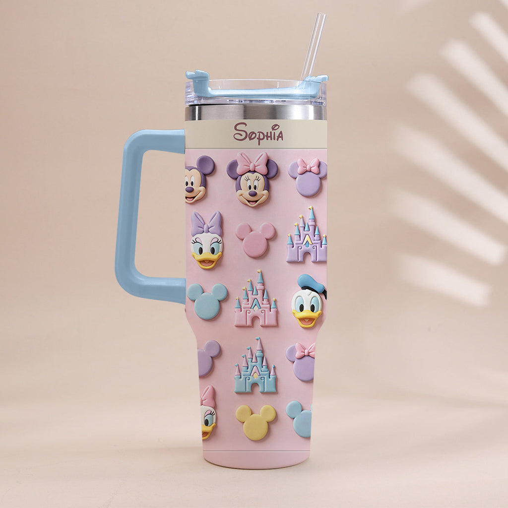 Personalized 3D Mouse Tumbler with Handle Custom Design Gift Tumbler With Handle GradoCreations
