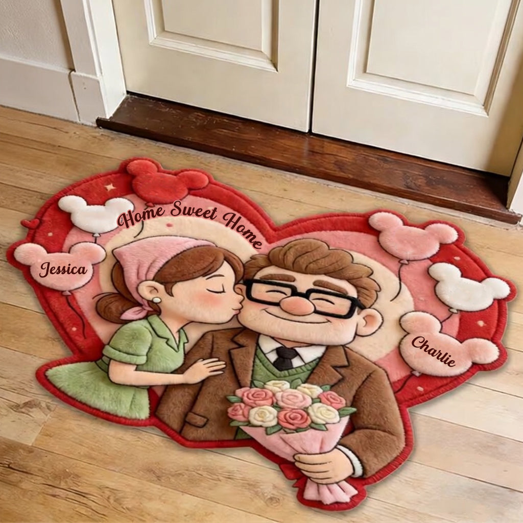 Personalized Up Movie Couple Shaped Doormat Home Sweet Home Gift Shaped Doormat GradoCreations