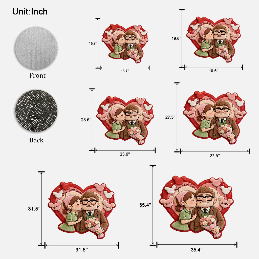 Personalized Up Movie Couple Shaped Doormat Home Sweet Home Gift Shaped Doormat GradoCreations