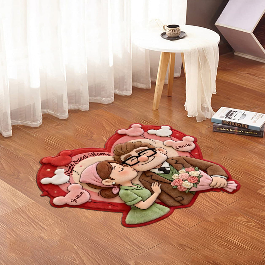 Personalized Up Movie Couple Shaped Doormat Home Sweet Home Gift Shaped Doormat GradoCreations
