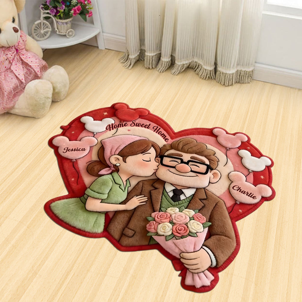 Personalized Up Movie Couple Shaped Doormat Home Sweet Home Gift Shaped Doormat GradoCreations