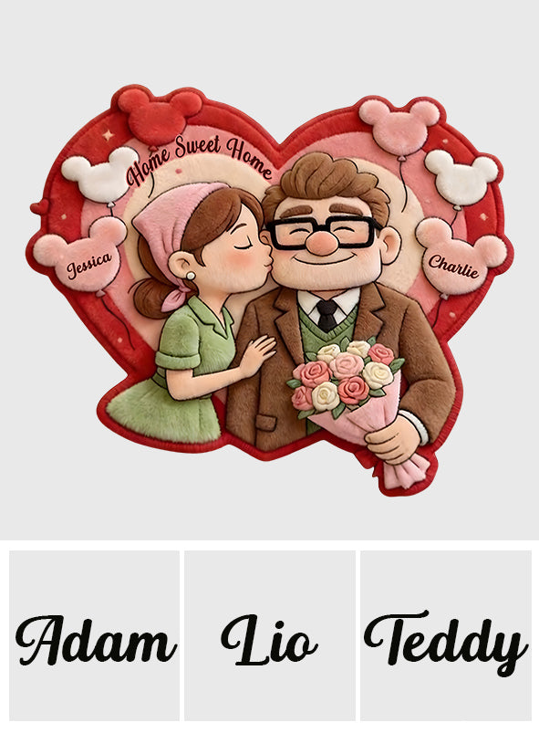 Personalized Up Movie Couple Shaped Doormat Home Sweet Home Gift Shaped Doormat GradoCreations