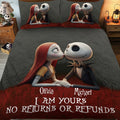Personalized Nightmare Before Christmas Quilt Set Unique Couple Gift Quilt Set GradoCreations