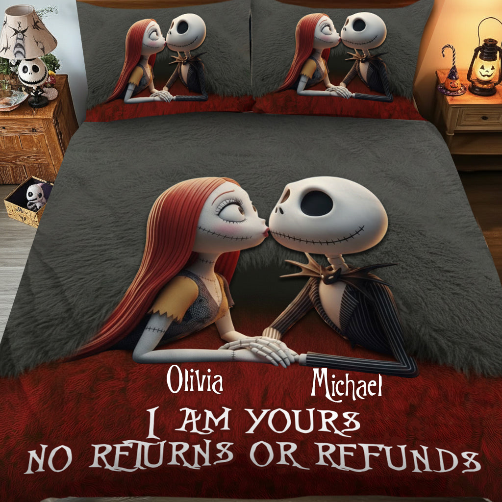 Personalized Nightmare Before Christmas Quilt Set Unique Couple Gift Quilt Set GradoCreations