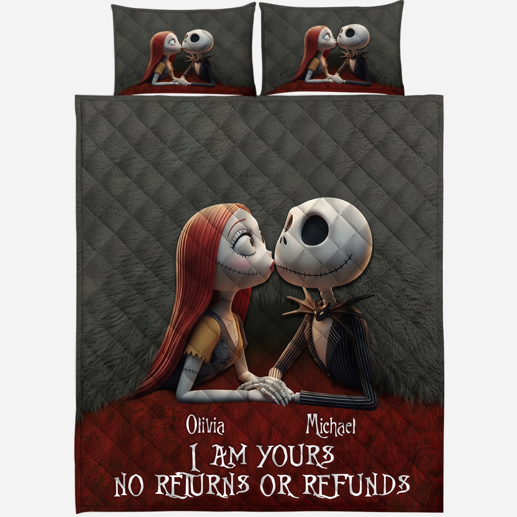 Personalized Nightmare Before Christmas Quilt Set Unique Couple Gift Quilt Set GradoCreations
