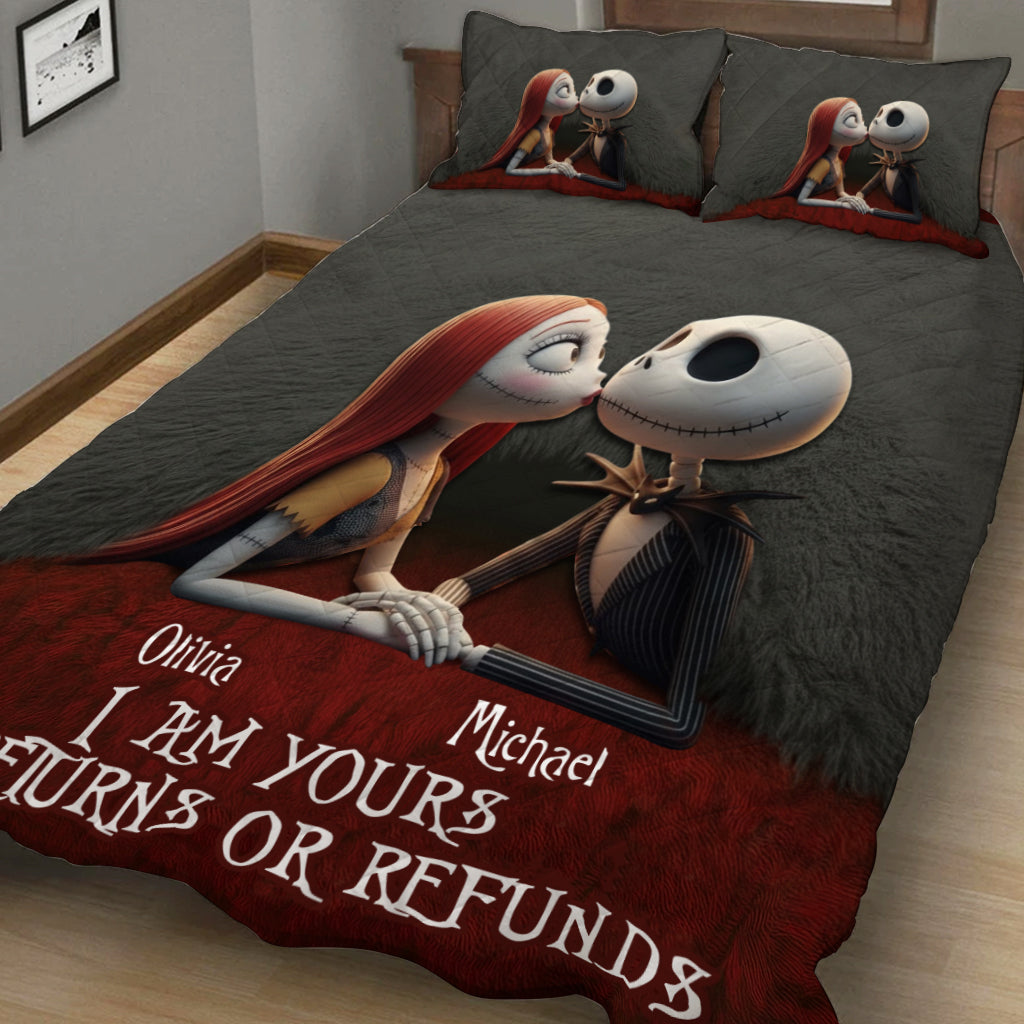 Personalized Nightmare Before Christmas Quilt Set Unique Couple Gift Quilt Set GradoCreations