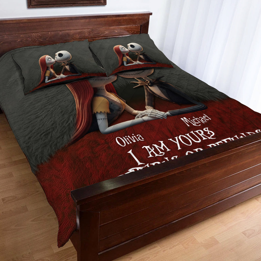 Personalized Nightmare Before Christmas Quilt Set Unique Couple Gift Quilt Set GradoCreations