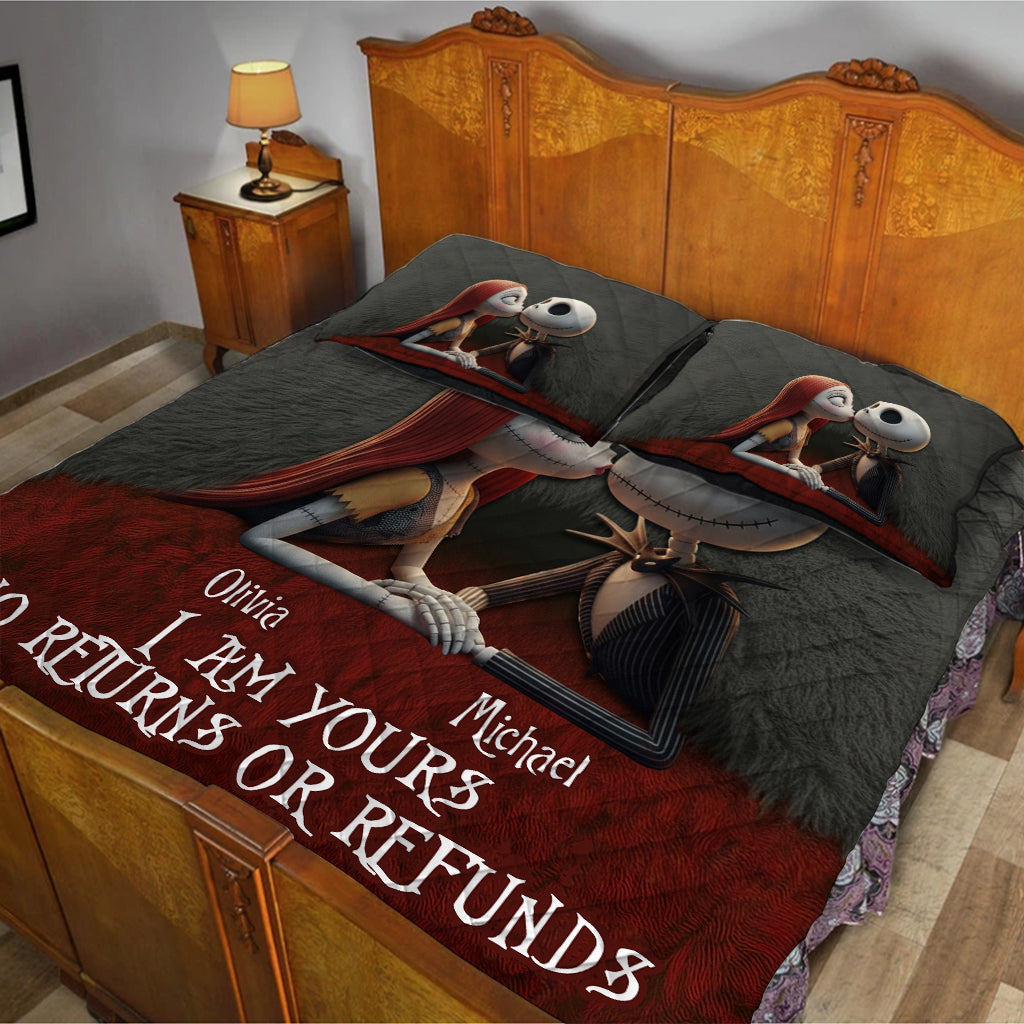 Personalized Nightmare Before Christmas Quilt Set Unique Couple Gift Quilt Set GradoCreations