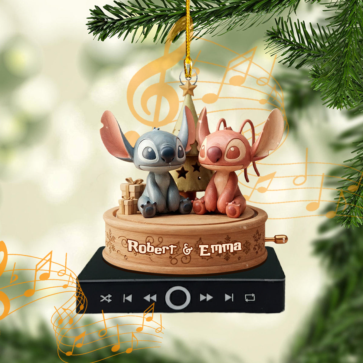 Personalized Ohana Music Ornament Custom Sound Gift for Christmas Music Ornament GradoCreations