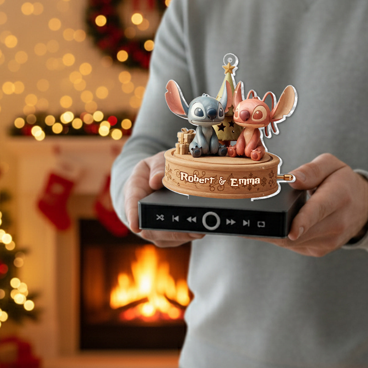 Personalized Ohana Music Ornament Custom Sound Gift for Christmas Music Ornament GradoCreations
