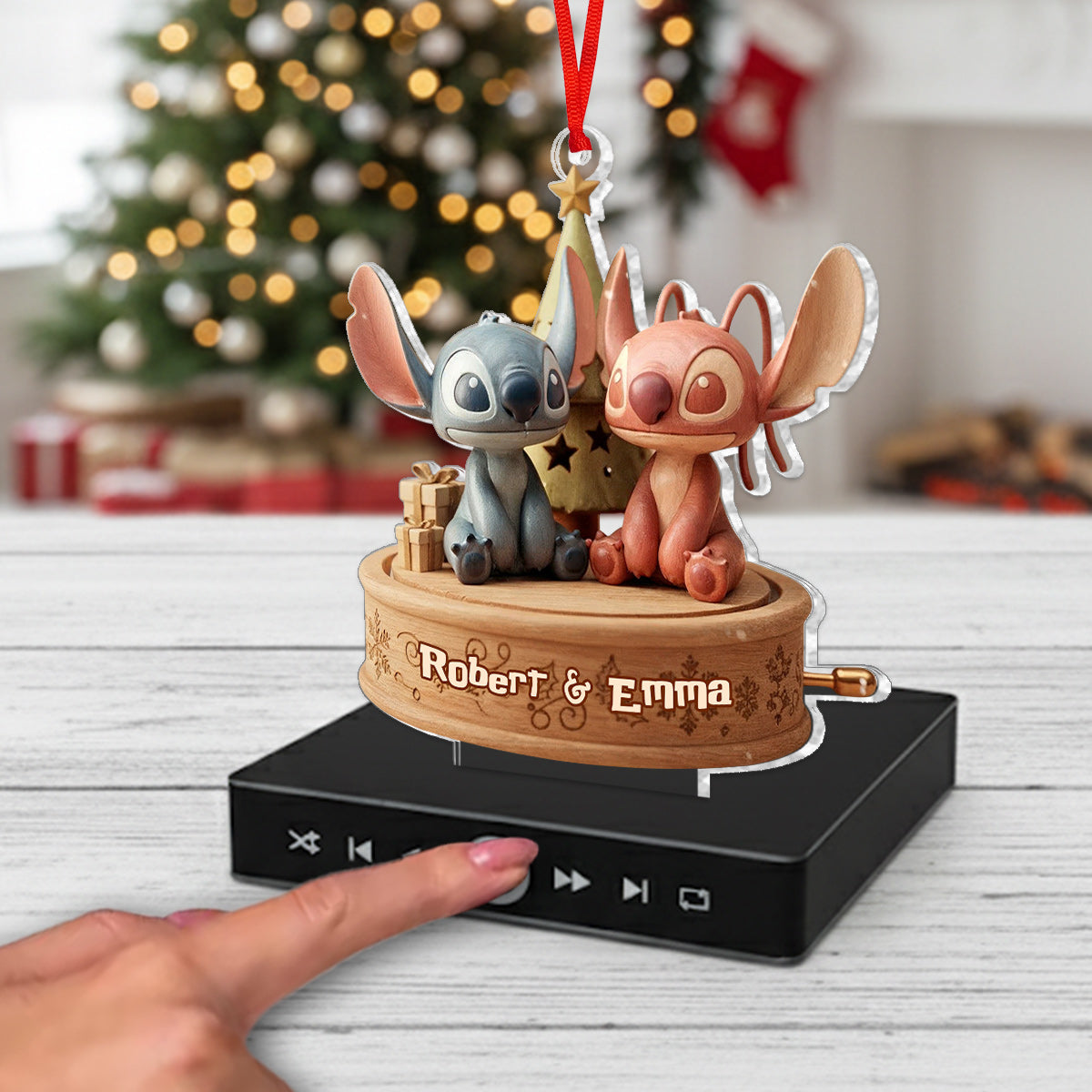 Personalized Ohana Music Ornament Custom Sound Gift for Christmas Music Ornament GradoCreations