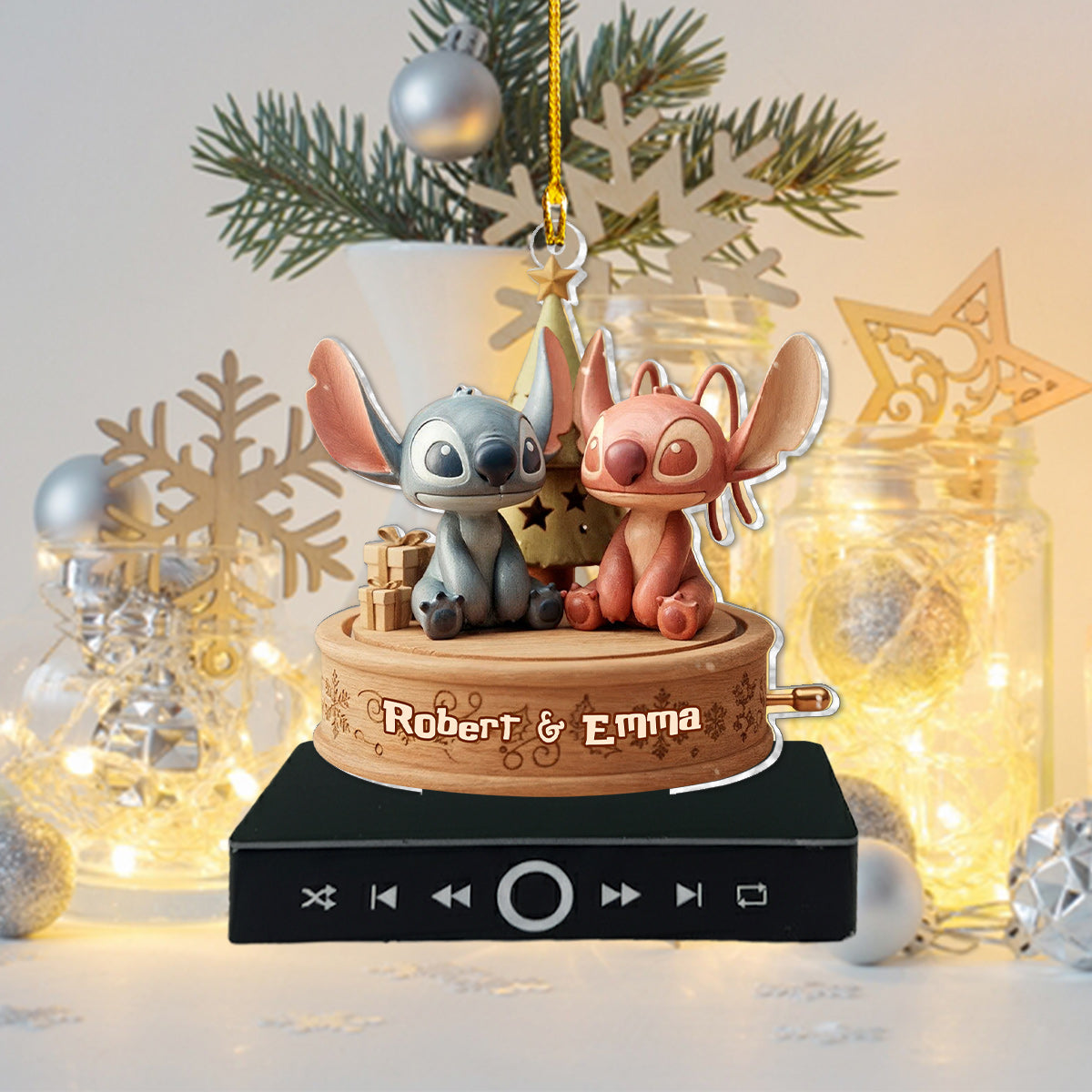 Personalized Ohana Music Ornament Custom Sound Gift for Christmas Music Ornament GradoCreations